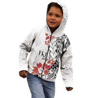 Bula Fiji Day Kid Hoodie Tagimaucia on Masi Pattern LT7 - Polynesian Pride