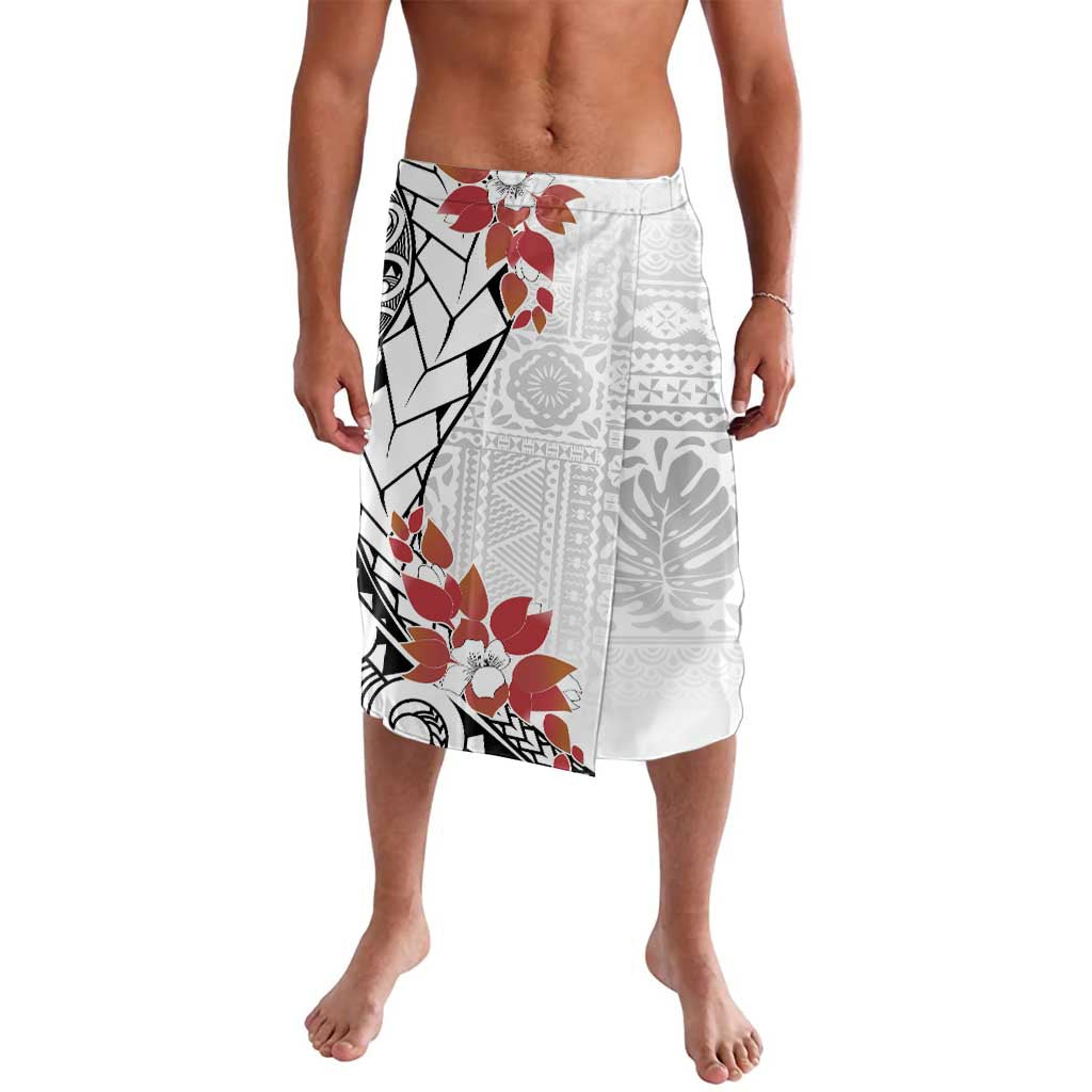 Bula Fiji Day Lavalava Tagimaucia on Masi Pattern LT7 White - Polynesian Pride