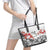 Bula Fiji Day Leather Tote Bag Tagimaucia on Masi Pattern