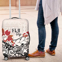 Bula Fiji Day Luggage Cover Tagimaucia on Masi Pattern LT7 White - Polynesian Pride
