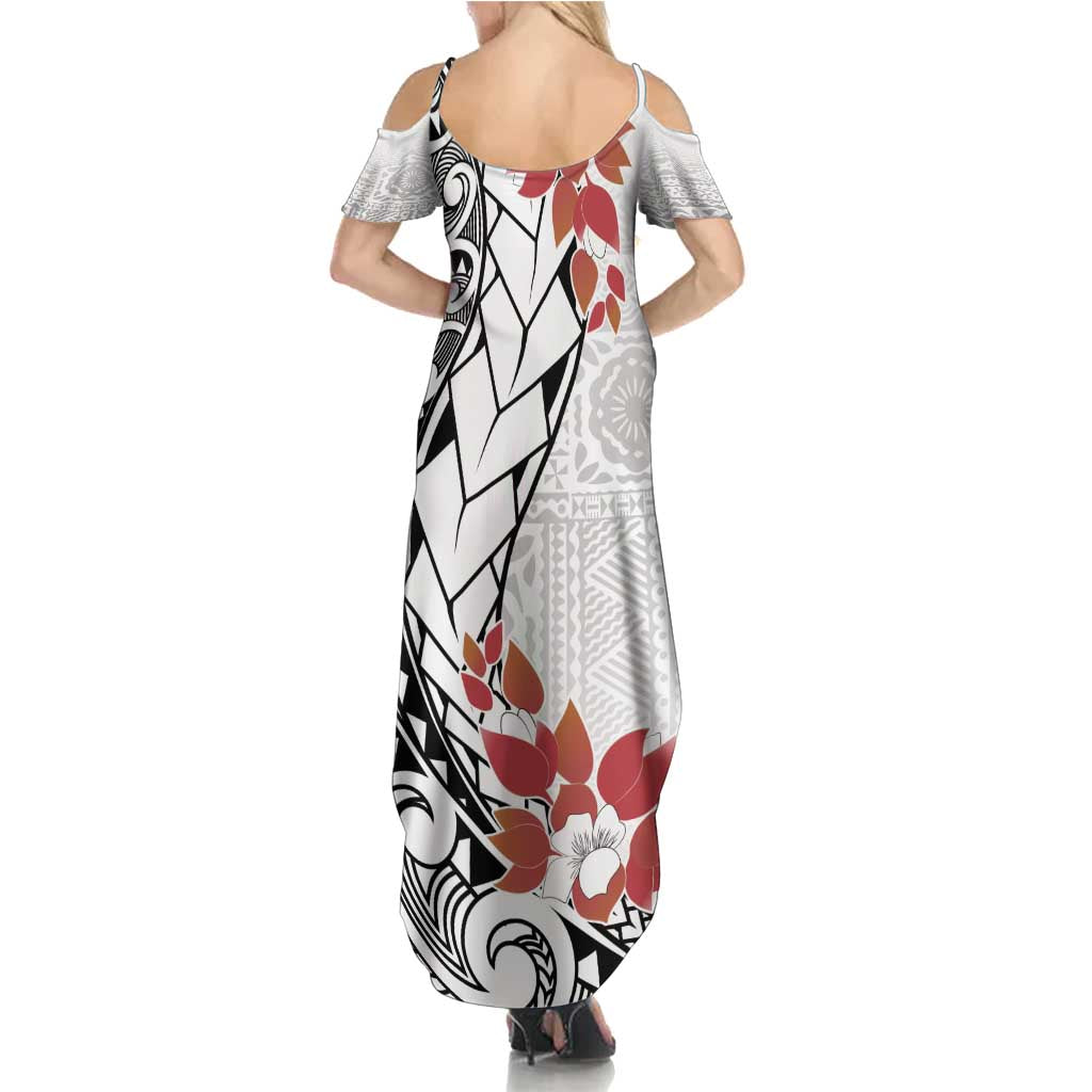 Bula Fiji Day Summer Maxi Dress Tagimaucia on Masi Pattern LT7 - Polynesian Pride