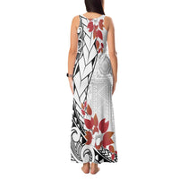Bula Fiji Day Tank Maxi Dress Tagimaucia on Masi Pattern LT7 - Polynesian Pride