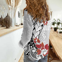 Bula Fiji Day Women Casual Shirt Tagimaucia on Masi Pattern LT7 - Polynesian Pride