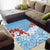 Bula Fiji Day Area Rug Tagimaucia on Masi Pattern - Turquoise