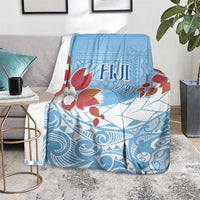 Bula Fiji Day Blanket Tagimaucia on Masi Pattern - Turquoise LT7 - Polynesian Pride