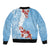 Bula Fiji Day Bomber Jacket Tagimaucia on Masi Pattern - Turquoise