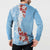 Bula Fiji Day Button Sweatshirt Tagimaucia on Masi Pattern - Turquoise