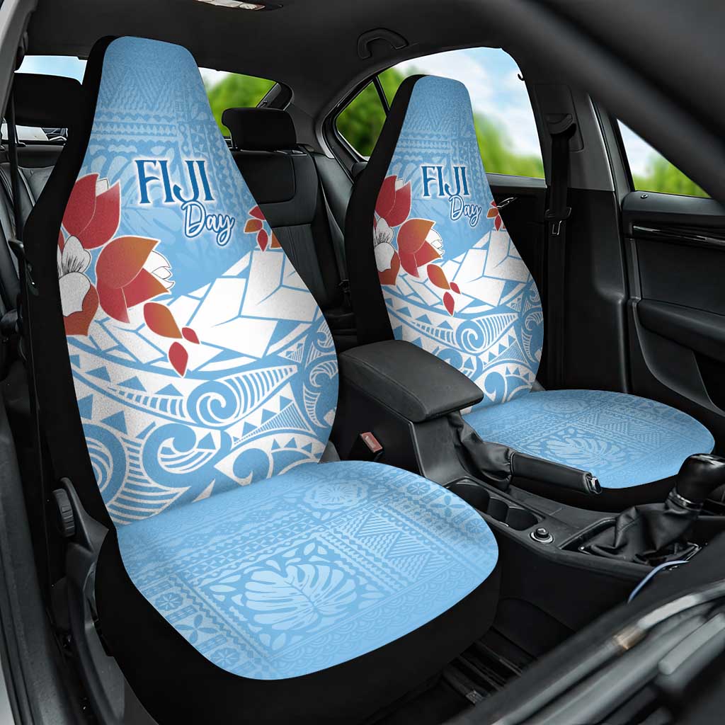 Bula Fiji Day Car Seat Cover Tagimaucia on Masi Pattern - Turquoise LT7 One Size Turquoise - Polynesian Pride