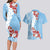 Bula Fiji Day Couples Matching Long Sleeve Bodycon Dress and Hawaiian Shirt Tagimaucia on Masi Pattern - Turquoise