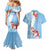 Bula Fiji Day Couples Matching Mermaid Dress and Hawaiian Shirt Tagimaucia on Masi Pattern - Turquoise