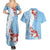 Bula Fiji Day Couples Matching Summer Maxi Dress and Hawaiian Shirt Tagimaucia on Masi Pattern - Turquoise