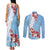 Bula Fiji Day Couples Matching Tank Maxi Dress and Long Sleeve Button Shirt Tagimaucia on Masi Pattern - Turquoise