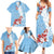 Bula Fiji Day Family Matching Summer Maxi Dress and Hawaiian Shirt Tagimaucia on Masi Pattern - Turquoise