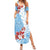 Bula Fiji Day Family Matching Summer Maxi Dress and Hawaiian Shirt Tagimaucia on Masi Pattern - Turquoise