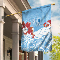 Bula Fiji Day Garden Flag Tagimaucia on Masi Pattern - Turquoise LT7 House Flag Turquoise - Polynesian Pride