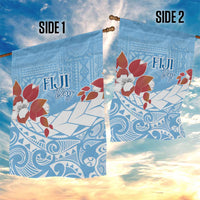 Bula Fiji Day Garden Flag Tagimaucia on Masi Pattern - Turquoise LT7 - Polynesian Pride