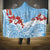 Bula Fiji Day Hooded Blanket Tagimaucia on Masi Pattern - Turquoise