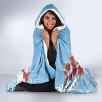 Bula Fiji Day Hooded Blanket Tagimaucia on Masi Pattern - Turquoise LT7 - Polynesian Pride