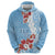 Bula Fiji Day Hoodie Tagimaucia on Masi Pattern - Turquoise