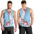 Bula Fiji Day Men Tank Top Tagimaucia on Masi Pattern - Turquoise