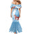 Bula Fiji Day Mermaid Dress Tagimaucia on Masi Pattern - Turquoise