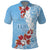 Bula Fiji Day Polo Shirt Tagimaucia on Masi Pattern - Turquoise