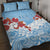 Bula Fiji Day Quilt Bed Set Tagimaucia on Masi Pattern - Turquoise