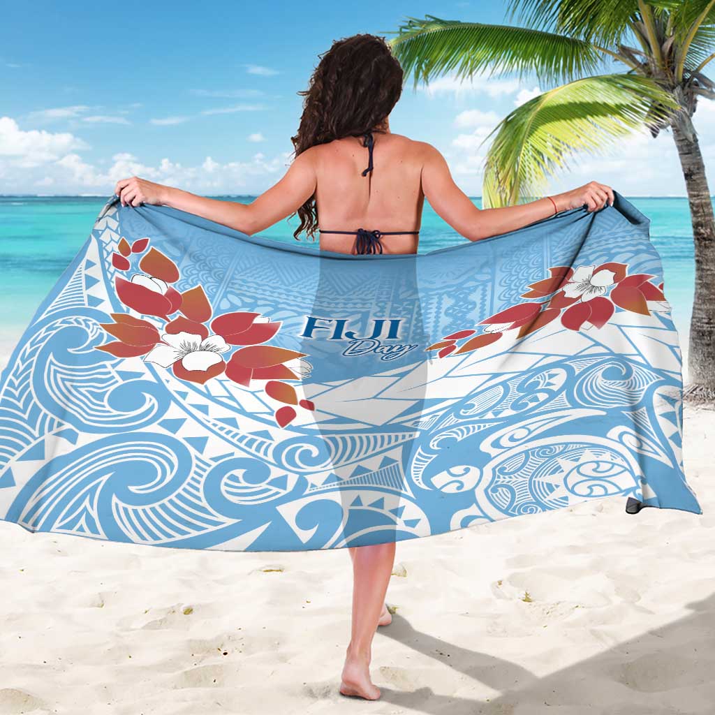 Bula Fiji Day Sarong Tagimaucia on Masi Pattern - Turquoise LT7 - Polynesian Pride