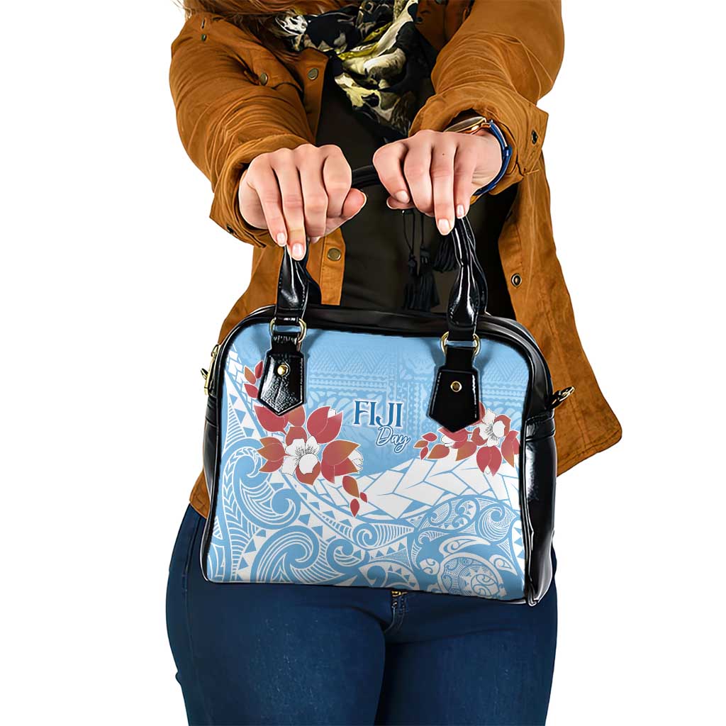 Bula Fiji Day Shoulder Handbag Tagimaucia on Masi Pattern - Turquoise LT7 One Size Turquoise - Polynesian Pride