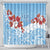 Bula Fiji Day Shower Curtain Tagimaucia on Masi Pattern - Turquoise