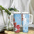 Bula Fiji Day Tumbler With Handle Tagimaucia on Masi Pattern - Turquoise