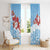 Bula Fiji Day Window Curtain Tagimaucia on Masi Pattern - Turquoise