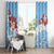 Bula Fiji Day Window Curtain Tagimaucia on Masi Pattern - Turquoise