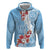 Bula Fiji Day Zip Hoodie Tagimaucia on Masi Pattern - Turquoise