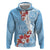 Bula Fiji Day Zip Hoodie Tagimaucia on Masi Pattern - Turquoise