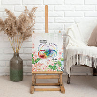 Fight Cancer In All Colors Canvas Wall Art Plumeria Mix Tapa Pattern