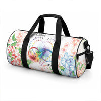 Fight Cancer In All Colors Duffle Bag Plumeria Mix Tapa Pattern