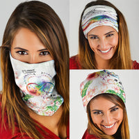 Fight Cancer In All Colors Neck Gaiter Plumeria Mix Tapa Pattern