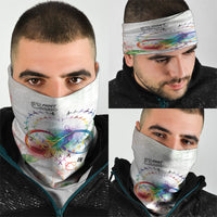 Fight Cancer In All Colors Neck Gaiter Plumeria Mix Tapa Pattern