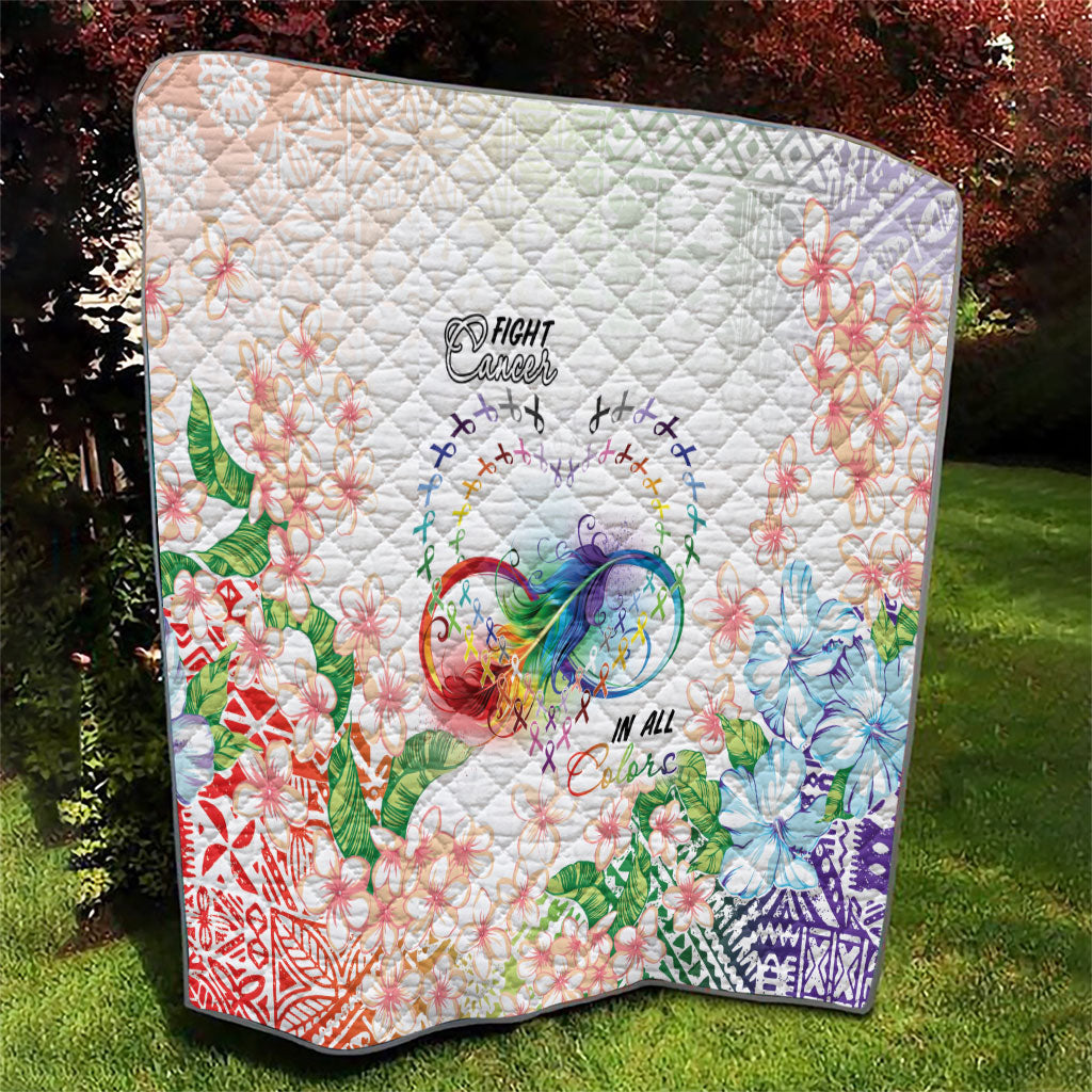 Fight Cancer In All Colors Quilt Plumeria Mix Tapa Pattern