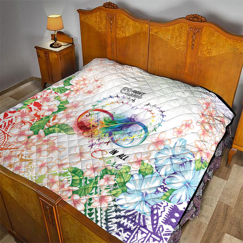 Fight Cancer In All Colors Quilt Plumeria Mix Tapa Pattern