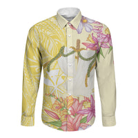 Aloha Hawaii Kanaka Makahiki Long Sleeve Button Shirt Akua Loa - Festive Golden Sand LT7 Unisex Sandy Yellow - Polynesian Pride