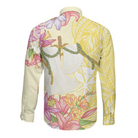 Aloha Hawaii Kanaka Makahiki Long Sleeve Button Shirt Akua Loa - Festive Golden Sand LT7 - Polynesian Pride