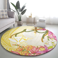 Aloha Hawaii Kanaka Makahiki Round Carpet Akua Loa - Festive Golden Sand LT7 - Polynesian Pride
