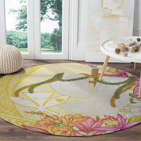 Aloha Hawaii Kanaka Makahiki Round Carpet Akua Loa - Festive Golden Sand LT7 - Polynesian Pride