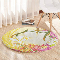 Aloha Hawaii Kanaka Makahiki Round Carpet Akua Loa - Festive Golden Sand LT7 - Polynesian Pride