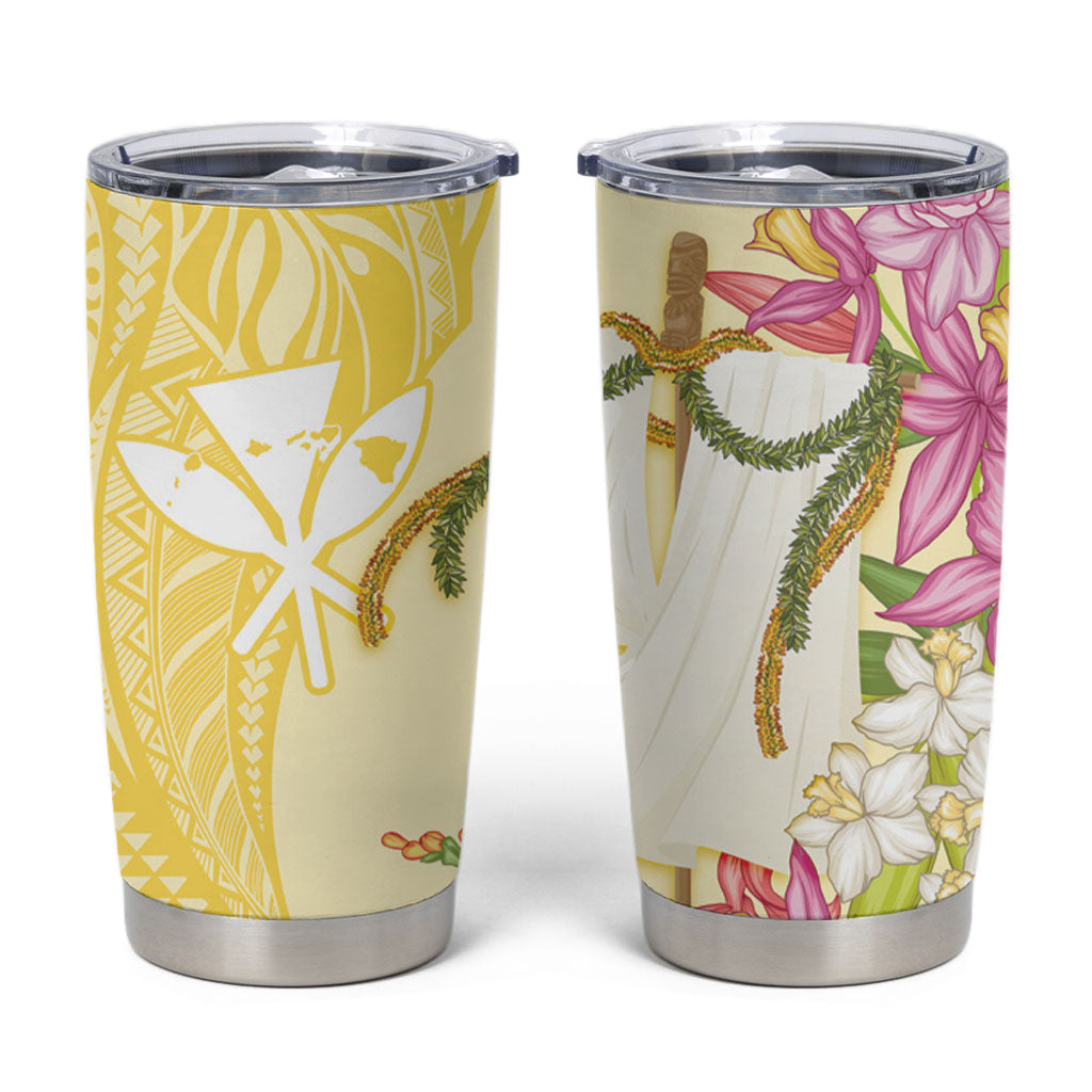 Aloha Hawaii Kanaka Makahiki Tumbler Cup Akua Loa - Festive Golden Sand LT7 Sandy Yellow - Polynesian Pride