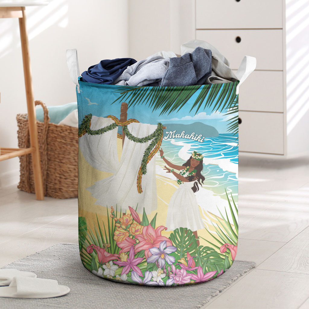 Aloha Hawaii Makahiki Hula Dance Laundry Basket Beach Scenery LT7 Multicolor - Polynesian Pride