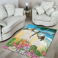 Aloha Hawaii Makahiki Hula Dance Area Rug Beach Scenery LT7 - Polynesian Pride