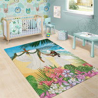 Aloha Hawaii Makahiki Hula Dance Area Rug Beach Scenery LT7 - Polynesian Pride